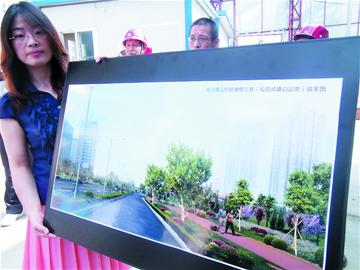 海尔路升级 人行道上可骑单车雕塑园整修 破损