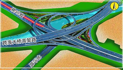 海尔路跨线桥上午通车