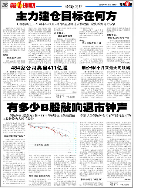 有多少B股敲响退市钟声-青岛报纸电子版
