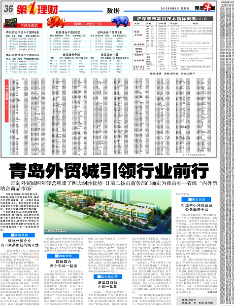 青岛外贸城引领行业前行-青岛报纸电子版